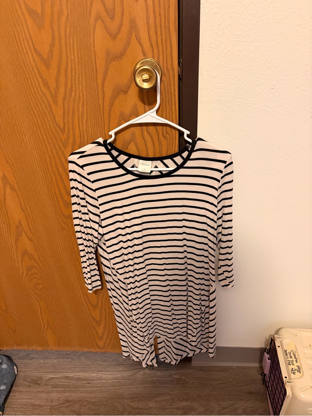 Striped Black and White Women’s Boatneck Top
